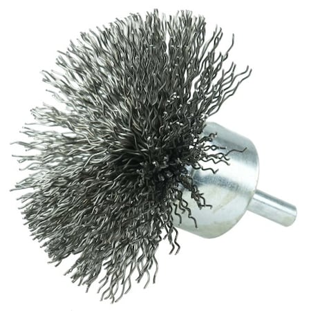 3 Circular Flared Crimped Wire End Brush, .020 Steel Fill